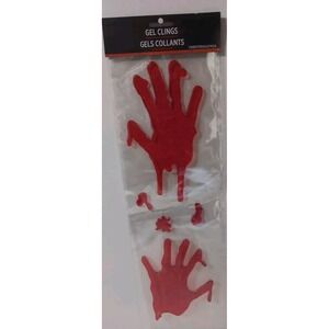 Bloody Handprints Gel Clings Halloween Horror Scary Terror Fear Haunted House